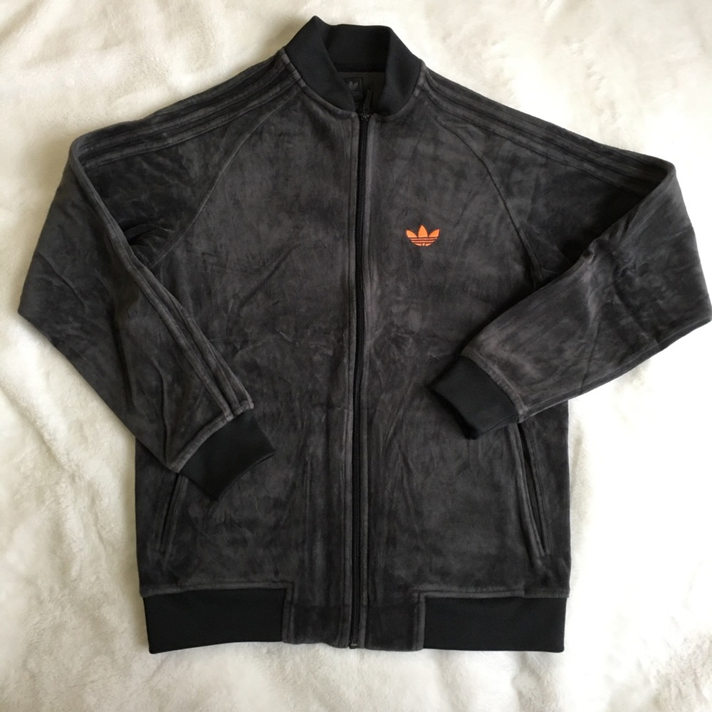 Adidas Velour Mens Track Suit Retro 2008 Grey S